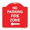 Signmission No Parking Fire Zone W/ Left Arrow, Red & White Aluminum Sign, 18" x 18", RW-1818-23618 A-DES-RW-1818-23618 - alternate 1